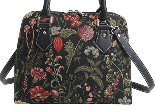 Vintage French West Indies Tapestry Floral Overnight Bag Purse Handbag  Strap Tag | eBay