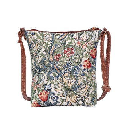 William Morris Tree Of Life Red Cross Body Bag By Signare Tapestry